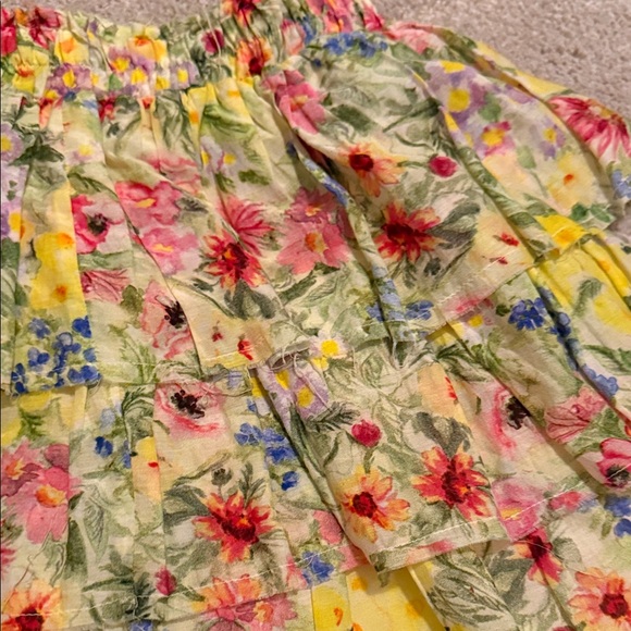 LoveShackFancy Floral Ruffle Mini Skirt - Yellow and Pink - Picture 3 of 3